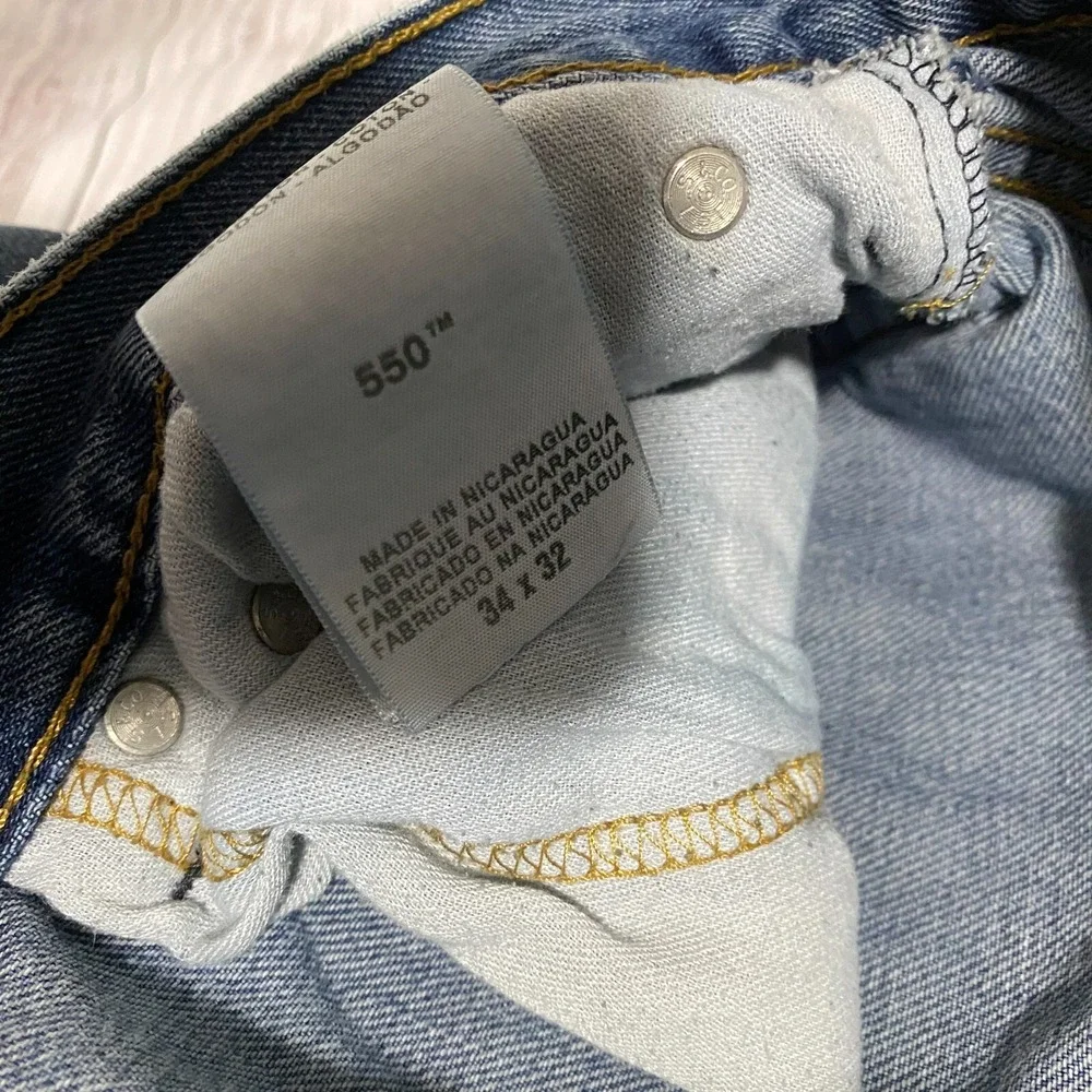 Levis‎ 550 Jeans Straight Relaxed Fit Blue Cotton Men's Size 34x32 (Fits 32x29)